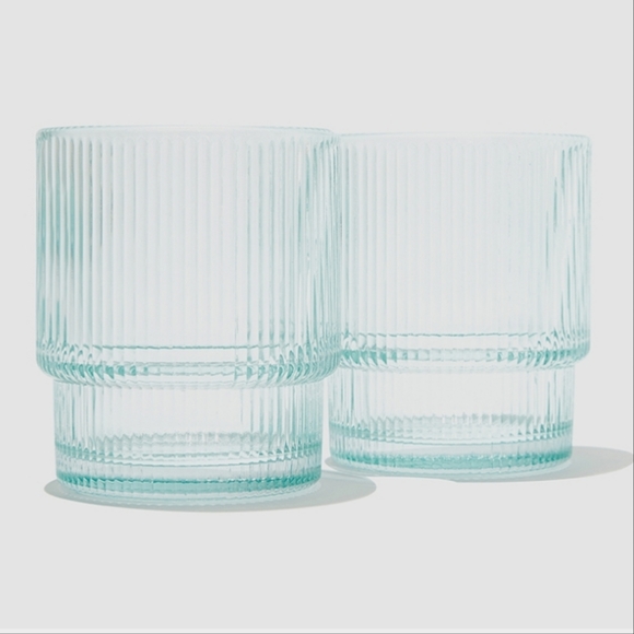 Jonathan Adler Dining Jonathan Adler Ribbed Drinking Glasses Seaglass Color 25 Oz Poshmark